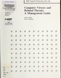 Computer Viruses and Related Threats