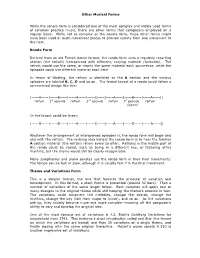 Other Forms That Composers Employed on a Regular Basis
