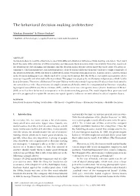 The Behavioral Decision-Making Architecture