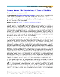 The Minority Body: a Theory of Disability'