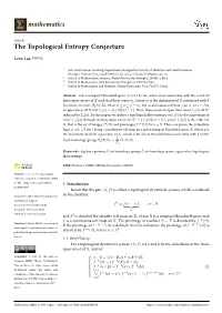 The Topological Entropy Conjecture