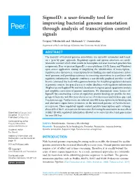 A User-Friendly Tool for Improving Bacterial Genome Annotation Through Analysis of Transcription Control Signals