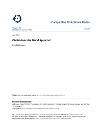 Civilizations Are World Systems!