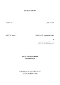 District Census Handbook, Chamarajanagar, Part XII-A & B, Series-30