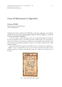 From Al-Khwarizmi to Algorithm (71-74)