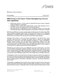 Further Strengthening of AI and ESG Capabilities