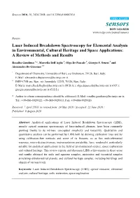 Laser Induced Breakdown Spectroscopy for Elemental Analysis in Environmental, Cultural Heritage and Space Applications: a Review of Methods and Results
