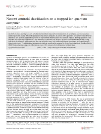 Nearest Centroid Classification on a Trapped Ion Quantum Computer