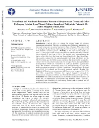 Prevalence and Antibiotic Resistance Pattern of Streptococcus Genus And