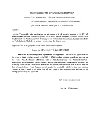 PROCEEDINGS of RTA KOTTAYAM DATED 25/07/2017 Item No. 1 Agenda- to Consider the Application for the Grant of Fresh Regular Perm