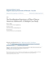 The Enculturation Experience of Three Chinese American Adolescents: a Multiple Case Study