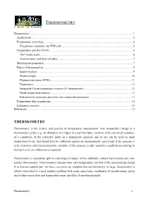 Thermometry (Temperature Measurement)