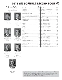 2018 Sec Softball Record Book