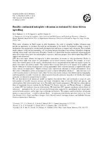 Basaltic Continental Intraplate Volcanism As Sustained by Shear-Driven Upwelling