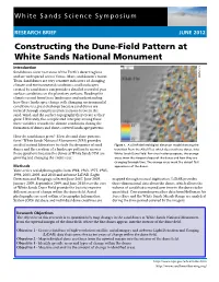 Constructing the Dune-Field Pattern at White Sands National Monument R