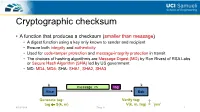 Cryptographic Checksum