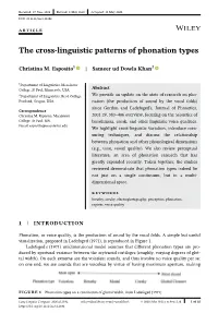 The Cross‐Linguistic Patterns of Phonation Types