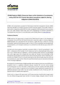 EFAMA Response to ESMA Discussion Paper on UCITS OTC