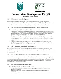 FAQ's of Conservation Development