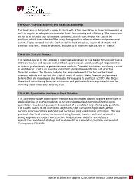 FIN 4000 - Financial Modeling and Databases Bootcamp