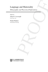 Language and Materiality Ethnographic and Theoretical Explorations