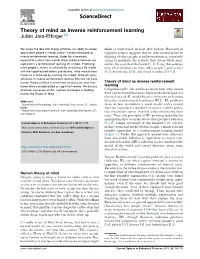 Theory of Mind As Inverse Reinforcement Learning. Current
