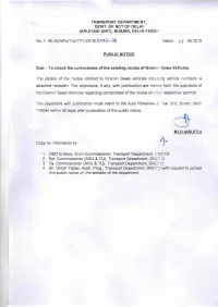 To Check the Correctness of the Existing Routes of Gramin Sewa