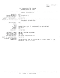 Originator from to Title Date Pages Subjects Document Type Classification Restrictions Current Status Date of Last Review Openin