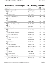 Accelerated Reader Quiz List - Reading Practice Page 1 of 143