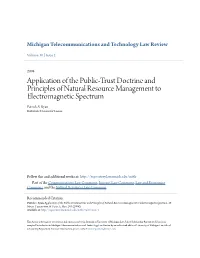 Application of the Public-Trust Doctrine and Principles of Natural Resource Management to Electromagnetic Spectrum Patrick S