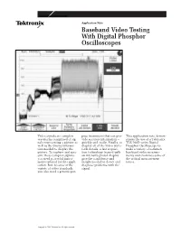 Baseband Video Testing with Digital Phosphor Oscilloscopes