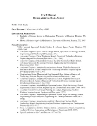 Biographical Data Sheet