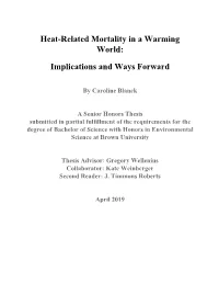 Heat-Related Mortality in a Warming World: Implications and Ways Forward