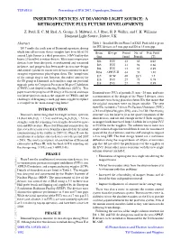 Insertion Devices at Diamond Light Source: a Retrospective Plus Future Developments