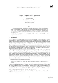 Logic, Graphs, and Algorithms