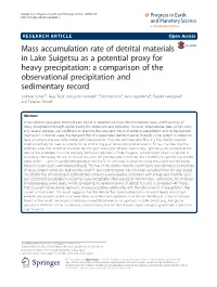 Mass Accumulation Rate of Detrital Materials in Lake Suigetsu As a Potential Proxy for Heavy Precipitation