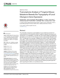 Transcriptome Analysis of Targeted Mouse Mutations Reveals the Topography of Local Changes in Gene Expression