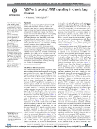 WNT Signalling in Chronic Lung Diseases