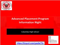Advanced Placement Program Information Night