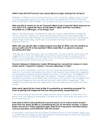 ANDY: How Did CN/Toonami Learn About Big O to Begin Looking Into Airing It?