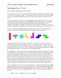 CS 342 – Software Design Programming Project 5 Spring 2016