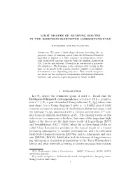 Limit Shapes of Bumping Routes in the Robinson-Schensted Correspondence