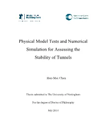 Physical Model Tests and Numerical Simulation for Assessing the Stability of Tunnels