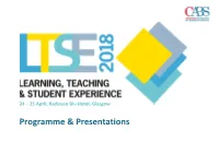 Programme & Presentations
