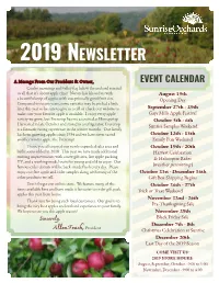 2019 Newsletter