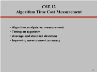 Algorithm Time Cost Measurement