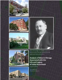Analysis of Sites in Chicago Associated with Julius Rosenwald