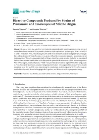Bioactive Compounds Produced by Strains of Penicillium and Talaromyces of Marine Origin