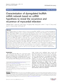 Characterization of Dysregulated Lncrna-Mrna Network Based on Cerna Hypothesis to Reveal the Occurrence and Recurrence of Myocar
