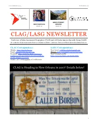 Clag/Lasg Newsletter